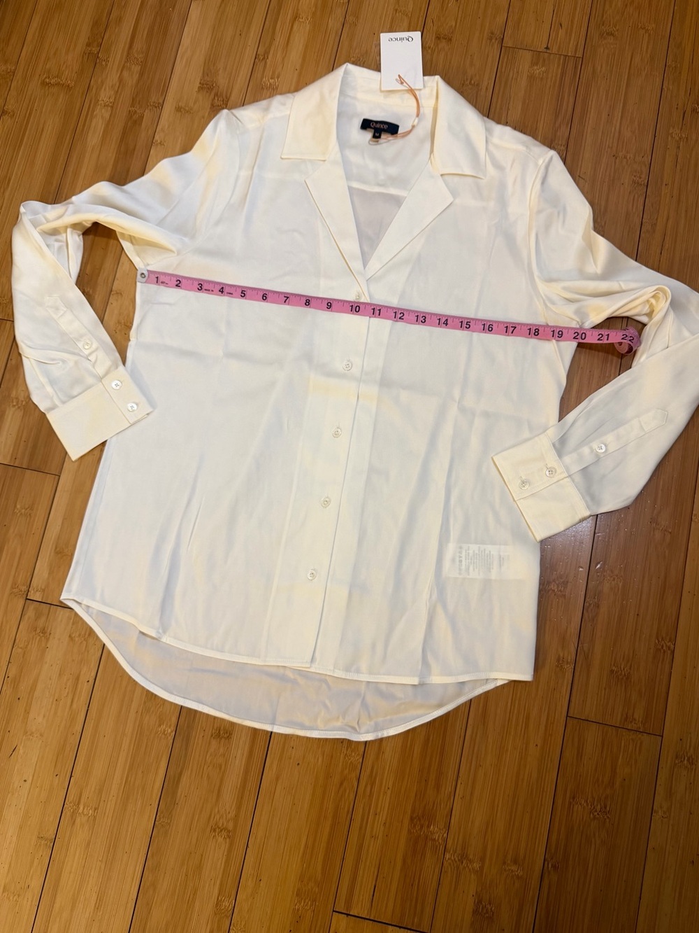 NWT Quince Mulberry Washable Silk Blouse In Ivory Size M - Picture 8 of 13